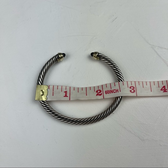 David Yurman sterling silver & 14k gold 5mm Bracelet with Black Onyx - Picture 8 of 13